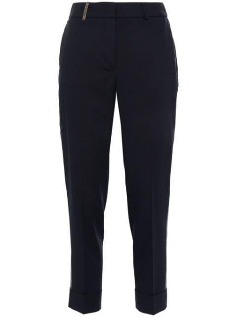 bead-embellished trousers by PESERICO