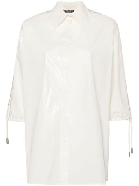 beaded trim-detail taffeta shirt by PESERICO