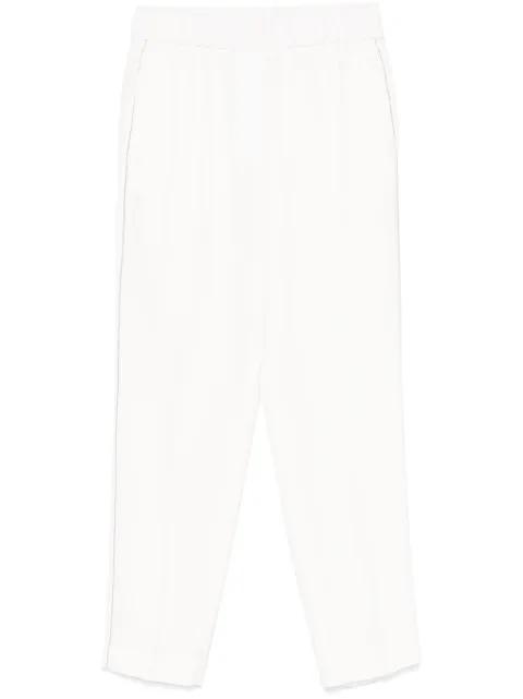 beaded trim-detail trousers by PESERICO