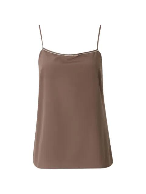 beaded-trim top by PESERICO