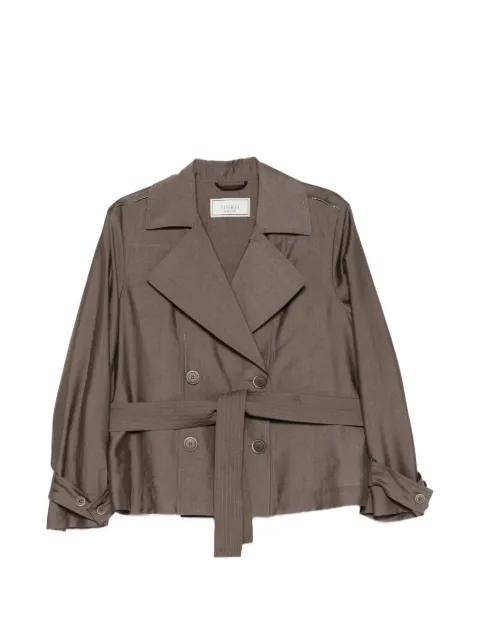 belted double-breasted jacket by PESERICO