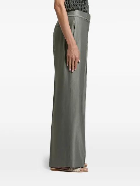 belted pressed-crease palazzo pants by PESERICO