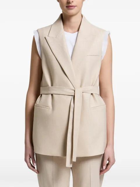 belted sleeveless jacket by PESERICO