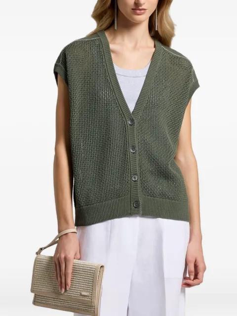 button V-neck knitted vest by PESERICO