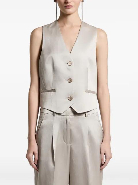 button V-neck waistcoat by PESERICO