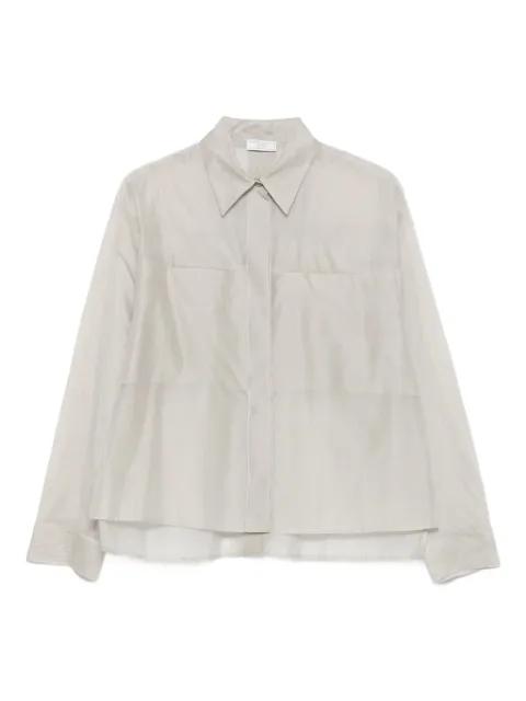 button-fastening cotton-silk shirt by PESERICO