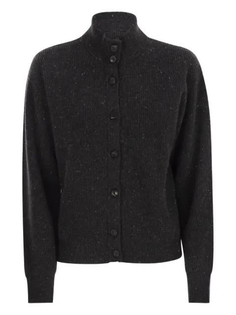 button-fastening high-neck cardigan by PESERICO