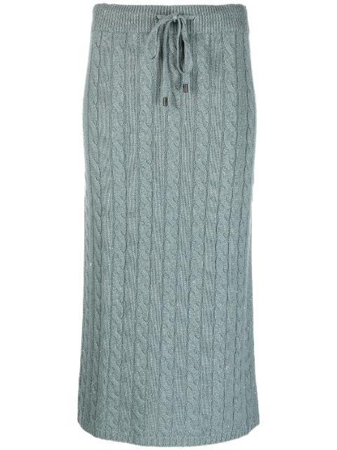 cable-knit mid skirt by PESERICO