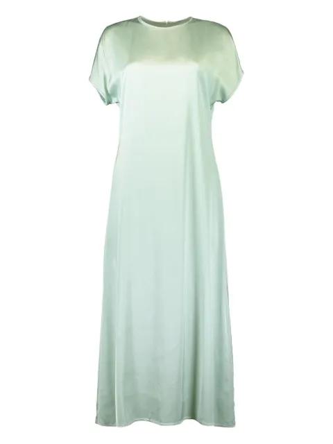 cap-sleeve satin dress by PESERICO