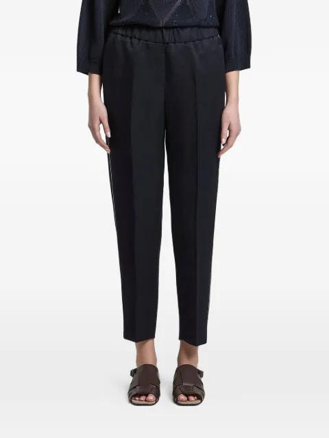 chain-trim elasticated trousers by PESERICO