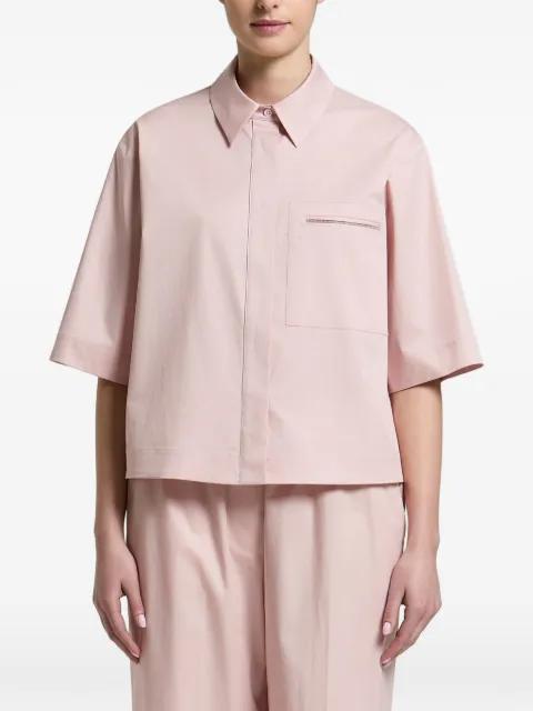 chain-trim short-sleeve shirt by PESERICO