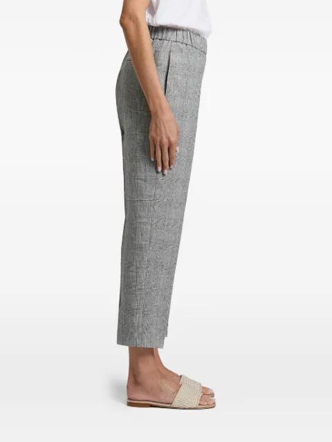 check-pattern elasticated-waistband trousers by PESERICO
