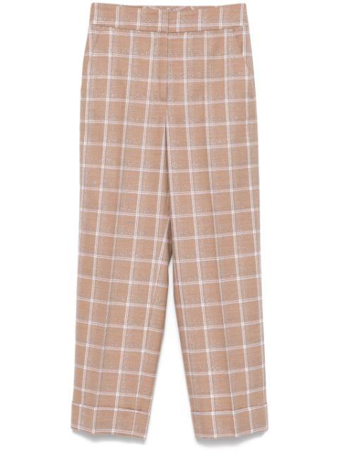 checked lurex-detail trousers by PESERICO