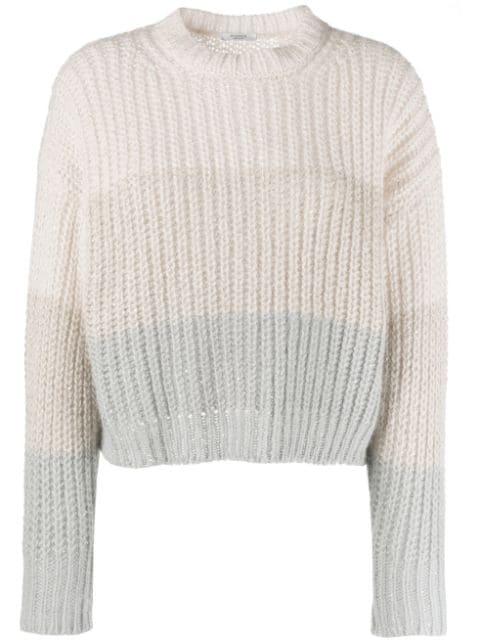 colourblock alpaca-blend jumper by PESERICO