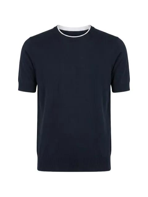 contrast-trim knitted T-shirt by PESERICO