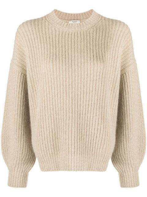 crew-neck cable-knit jumper by PESERICO