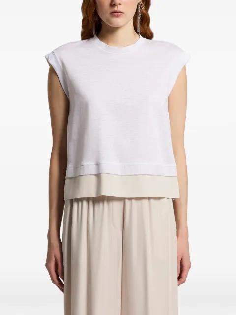 crew-neck cap-sleeve top by PESERICO