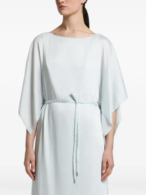 crinkled tie-waist midi dress by PESERICO