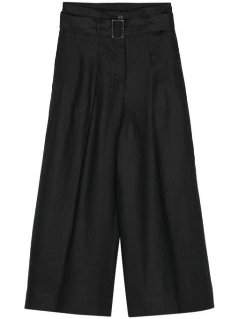 cropped linen palazzo pants by PESERICO