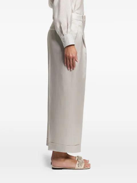 cuffed satin trousers by PESERICO