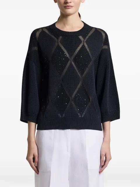 diamond knit jumper by PESERICO