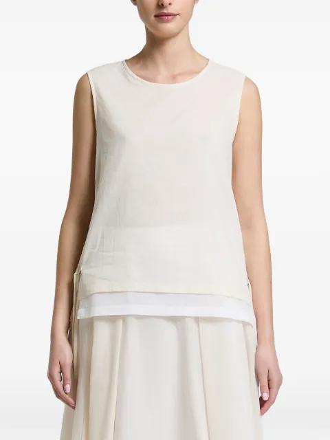 drawstring-side layered-hem top by PESERICO