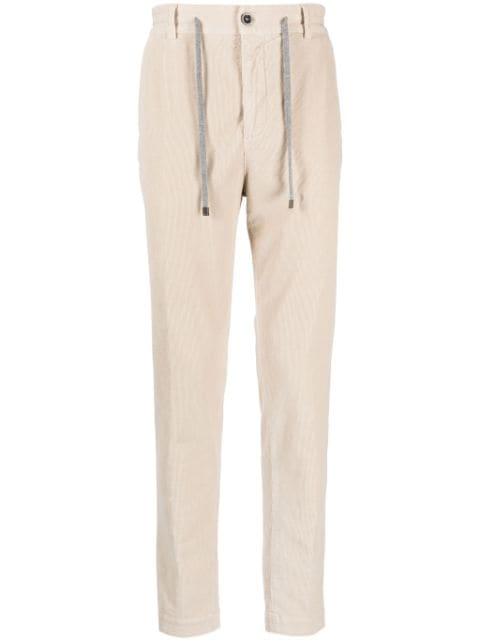 drawstring-waist corduroy trousers by PESERICO