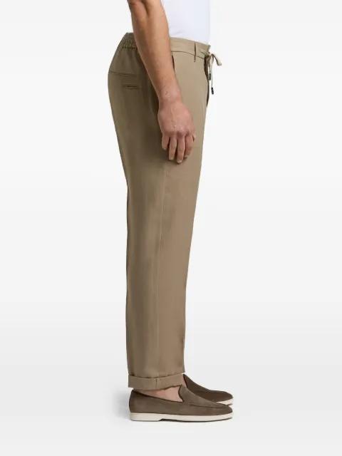 drawstring-waistband pressed-crease trousers by PESERICO
