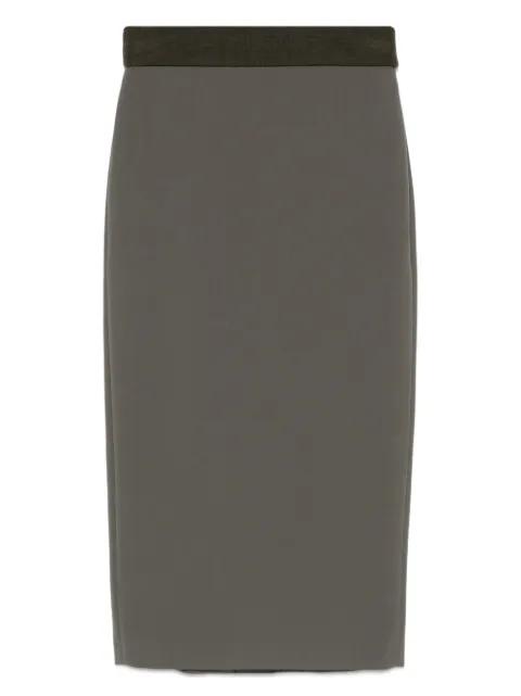 elastic-waistband pencil skirt by PESERICO