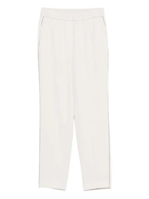 elastic-waistband side-stripe trousers by PESERICO