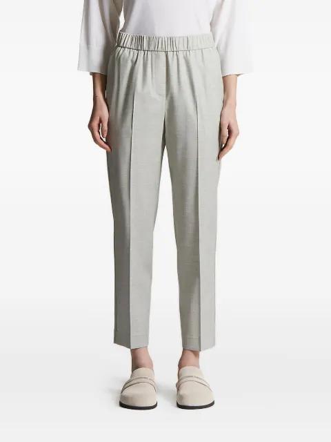 elastic-waistband side-stripe trousers by PESERICO
