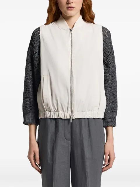 elasticated-hem gilet by PESERICO