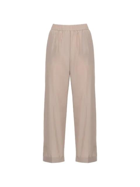elasticated-waist cropped trousers by PESERICO