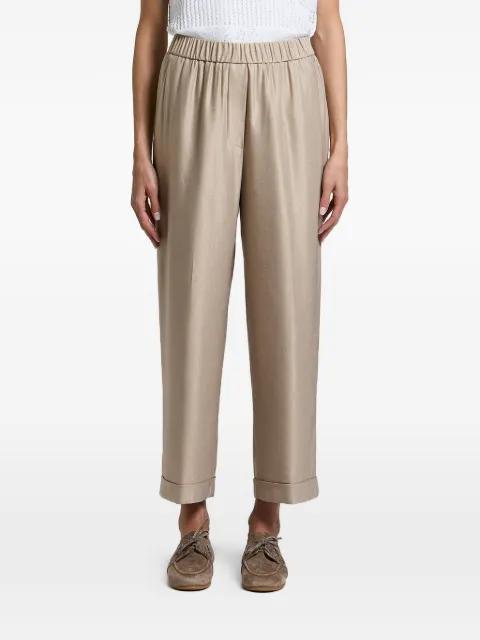 elasticated-waist turn-up trousers by PESERICO