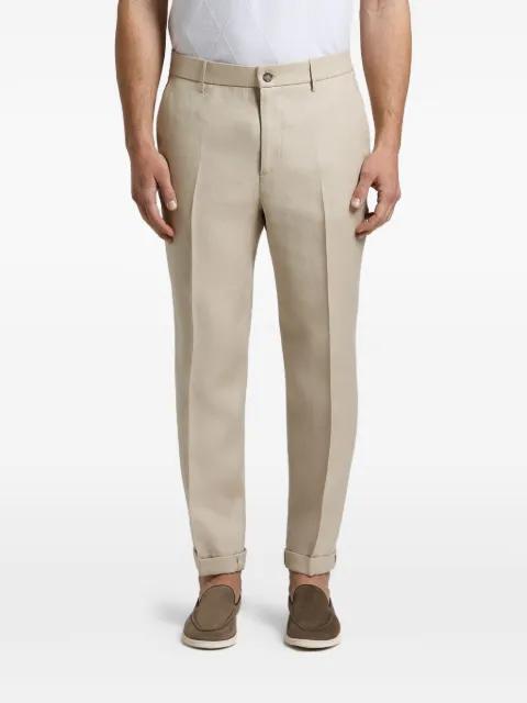 elasticated-waistband turn-up trousers by PESERICO