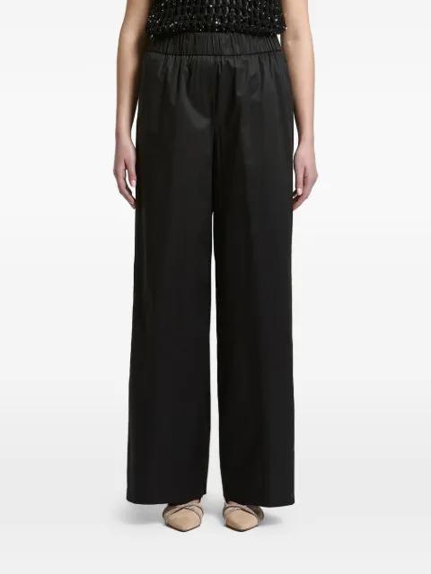 elasticated-waistband wide-leg trousers by PESERICO