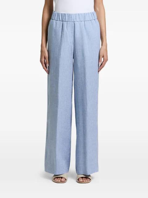 elasticated-waistband wide-leg trousers by PESERICO
