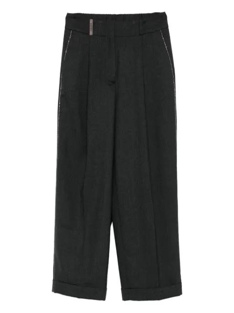embellished-cuffed trousers by PESERICO