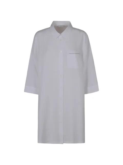 embellished-pocket three-quarter-sleeve shirt by PESERICO
