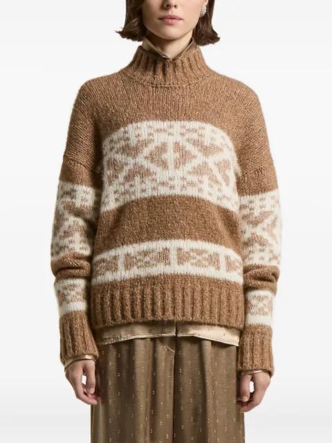 fairisle-pattern high-neck sweater by PESERICO