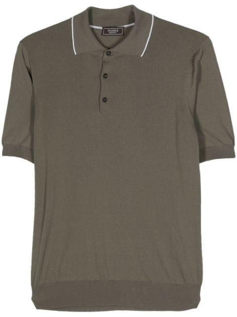 fine-ribbed cotton polo shirt by PESERICO