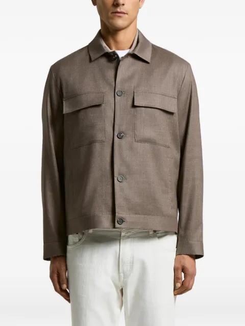 flap-pocket jacket by PESERICO