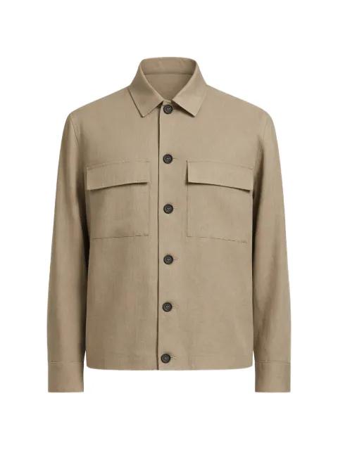 flap-pocket shirt jacket by PESERICO