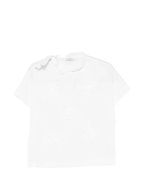 floral-appliqué T-shirt by PESERICO