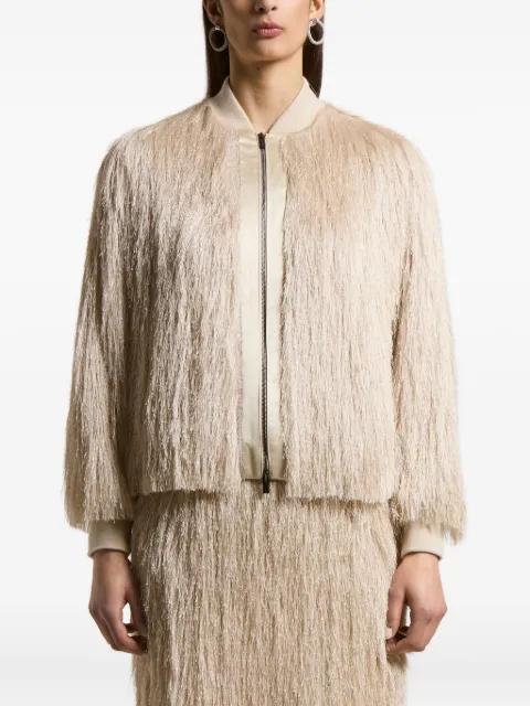 fringed bomber jacket by PESERICO