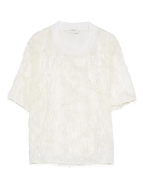 fringed crew-neck T-shirt by PESERICO