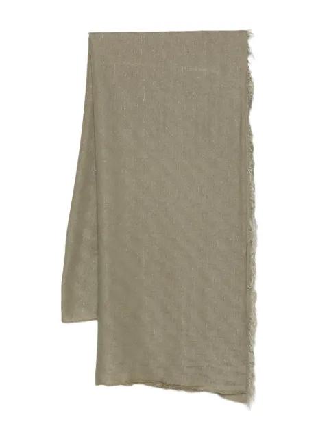 fringed metallic scarf by PESERICO