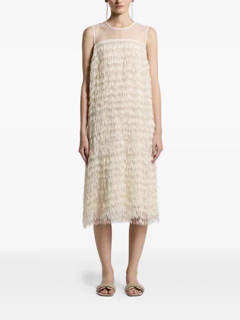 fringed midi dress by PESERICO