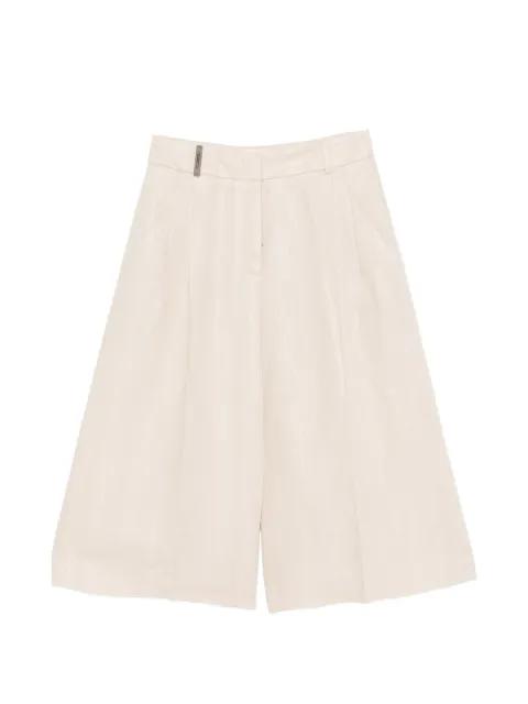 front-pleat shorts by PESERICO