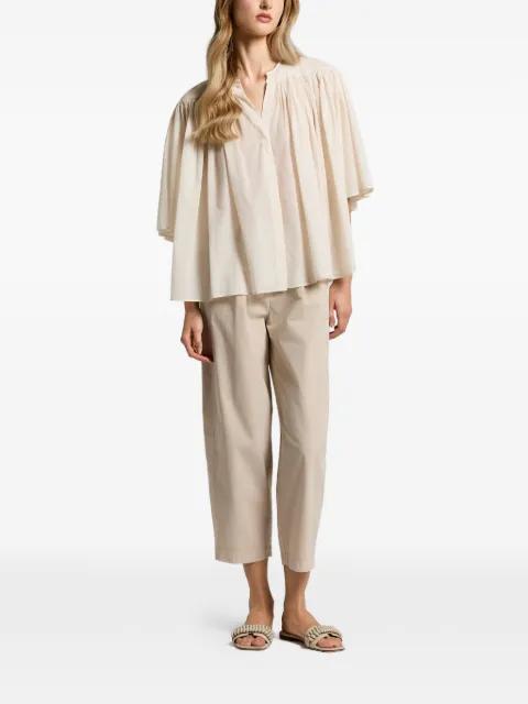 gathered V-neck blouse by PESERICO